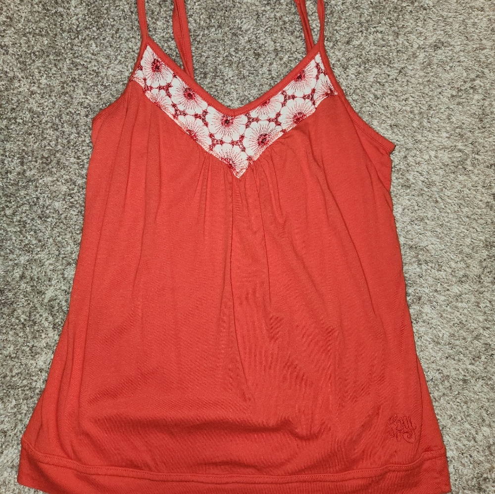 Roxy Women's Spaghettie Strap Tank, Orange, Small